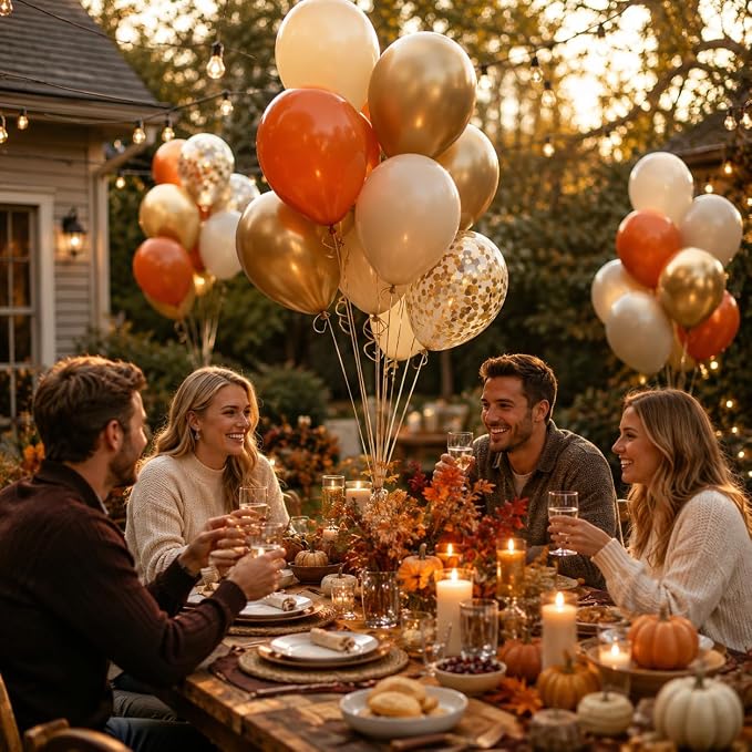 Burnt Orange Gold Balloons, 12 Inch Terracotta Nude Gold Balloon - Image 5