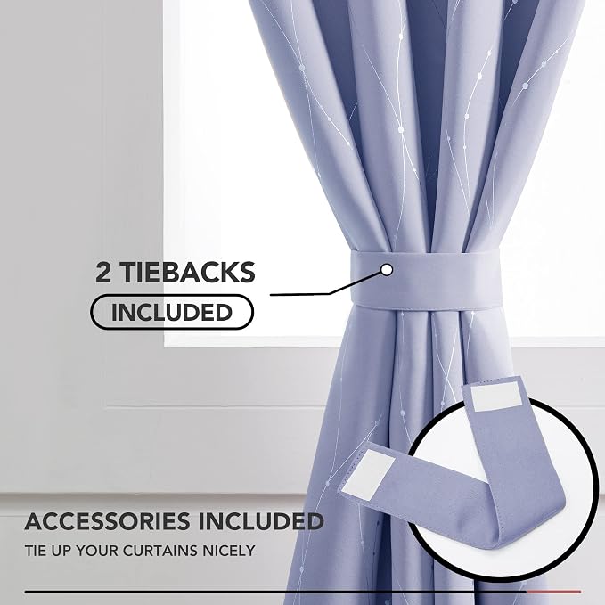Deconovo Living Room Curtains 63 Inches Long, Thermal Insulated, Room Darkening - Image 4