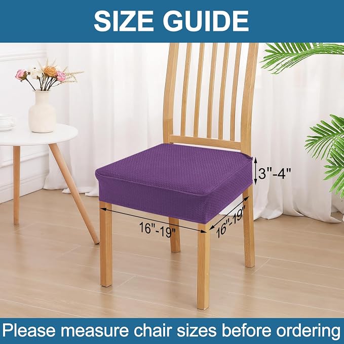 Smiry Waterproof Seat Covers for Dining Room Chairs, No Rear Covers | Stretch - Image 2
