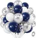 Zesliwy Navy Blue White Silver Balloons Kit, Party | Dark Blue Silver by Zesliwy