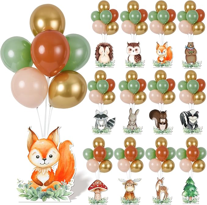 12 Sets Woodland Baby Shower Balloon Stand Kit by Unknown
