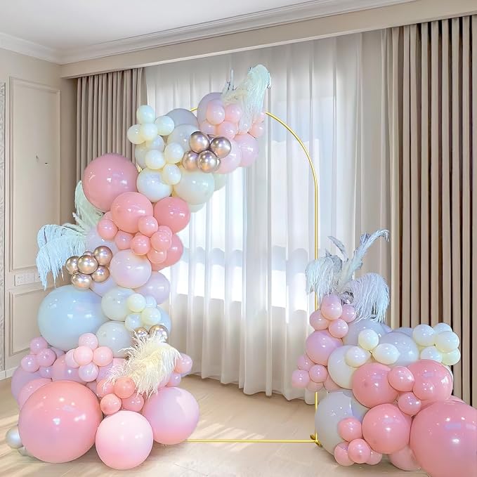 Wedding Arch Backdrop Stand 6FT Gold Wedding Balloon Arched Backdrop Stand - Image 2