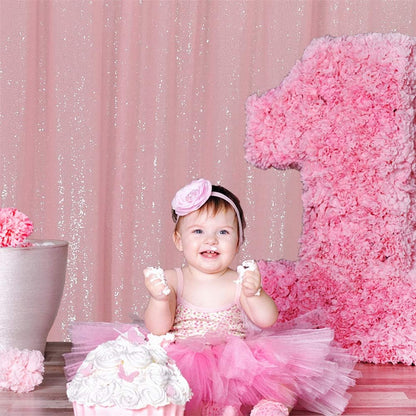 Eternal Beauty Pink Sequin Backdrop, 6x8 Ft Glitter Background Curtains for Shimmer Photography Party Wedding Birthday Back Drop Decor