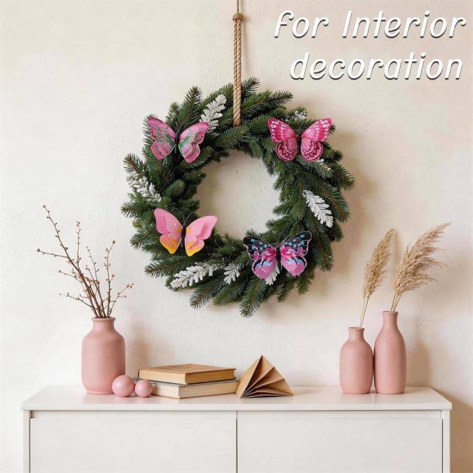30PCS Pink Butterfly Decor Fake Butterfly Garden Picks - Image 6