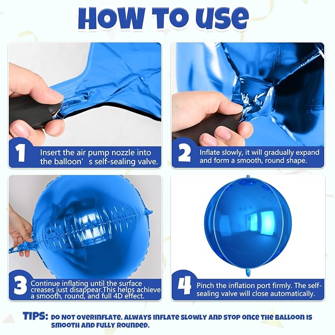 Biapian 12Pcs Dark Blue Round Foil Balloons, Big Blue Metallic Balloons - Image 8