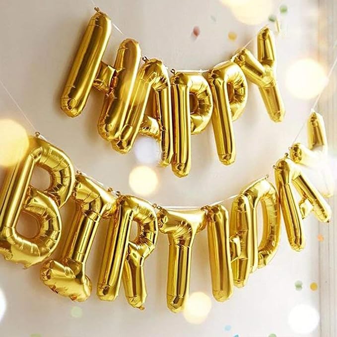 CANREVEL Happy Birthday Banner Decorations + 8Pcs Star Balloons, Glod | 13pcs - Image 4