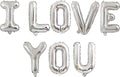 2 Set 16Pcs Silver I LOVE YOU Letter Balloons 16in Balloon Foil Letter by Fezava