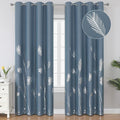 Stone Blue Blackout Curtains 96 Inches Long, Grommet Curtains by ESTELARTEXTILER