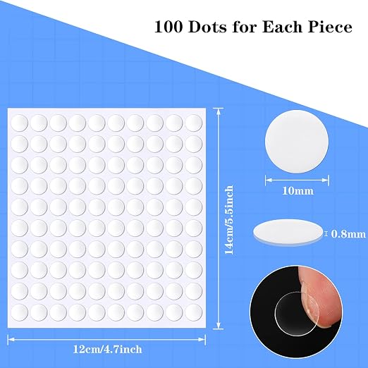 JUNEBRUSHS 1500 Pieces Double Sided Adhesive Dots, Acrylic Round Putty - Image 2