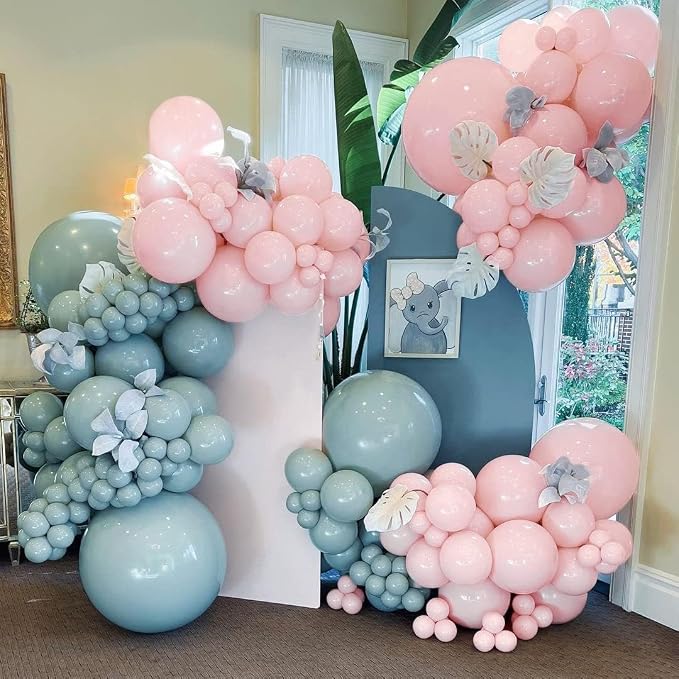 Pastel Light Pink Balloons Double Stuffed Pink Balloon Garland Arch Kit - Image 5