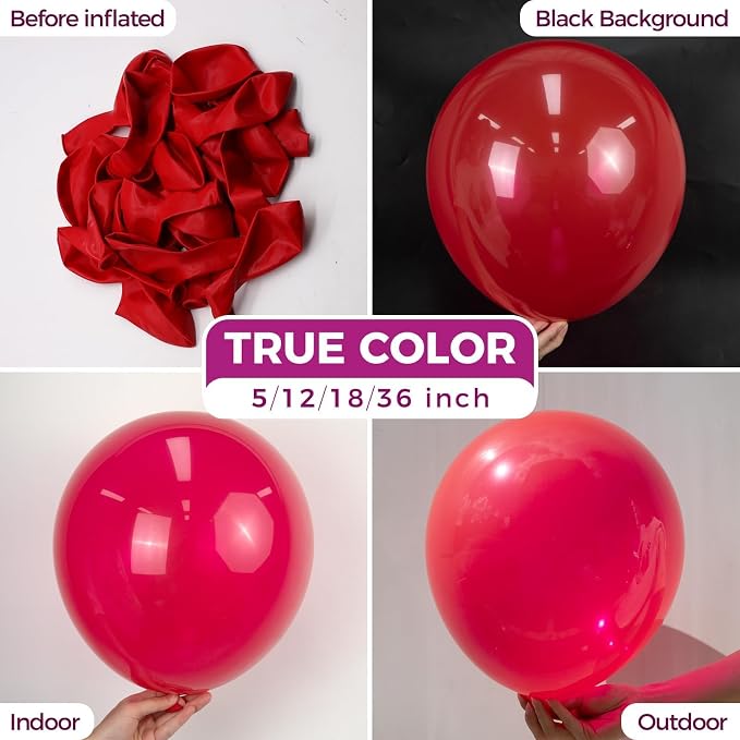 Bezente Red Balloons Latex Matte Party Balloons 150 Pack 5 inch Small | Red - Image 2