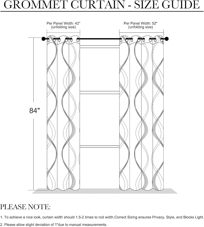 NICETOWN Blackout Curtains 84 inch Length 2 Panels Set, Noise Reducing Thermal - Image 2