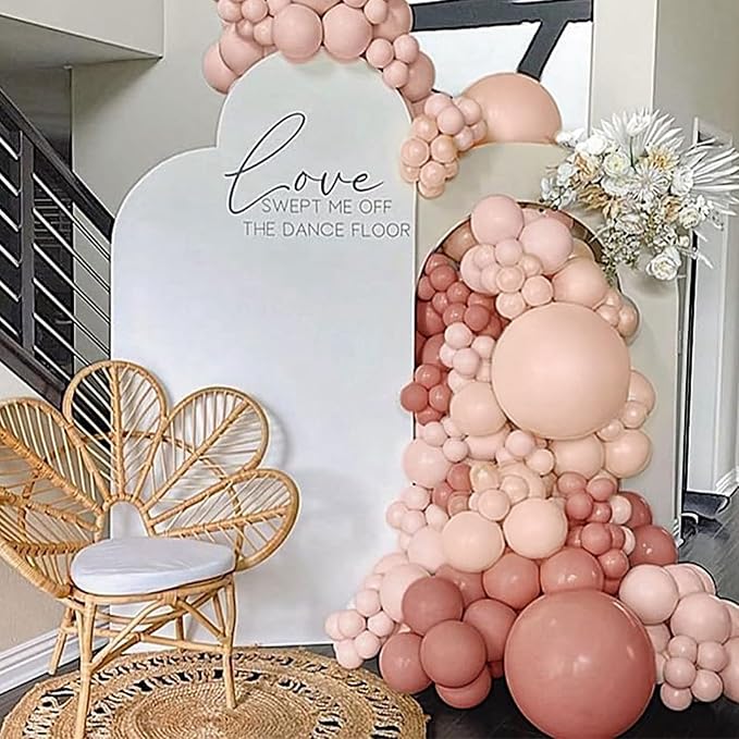 Retro Blush Pink Balloon Arch Kit Boho Pastel Pink Balloons Party Decor | Dusty - Image 7