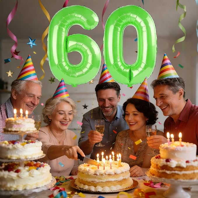 40 Inch Number 60 Balloons for 60th Birthday Party Decorations, 0-100 Fruit - Image 2