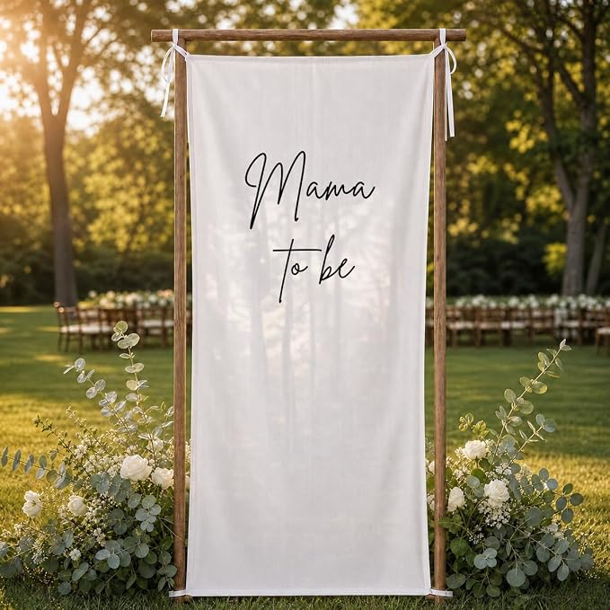 Mama to Be Banner 73 x 30 Inch, Polyester Baby Shower Hanging Sign - Image 5