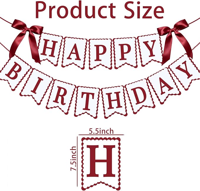 Bow Happy Birthday Banner for Bow Birthday Decorations Pink Bows Garland for - Image 2