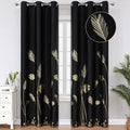 Black Blackout Curtains Energy Saving Light Blocking Curtains by ESTELARTEXTILER