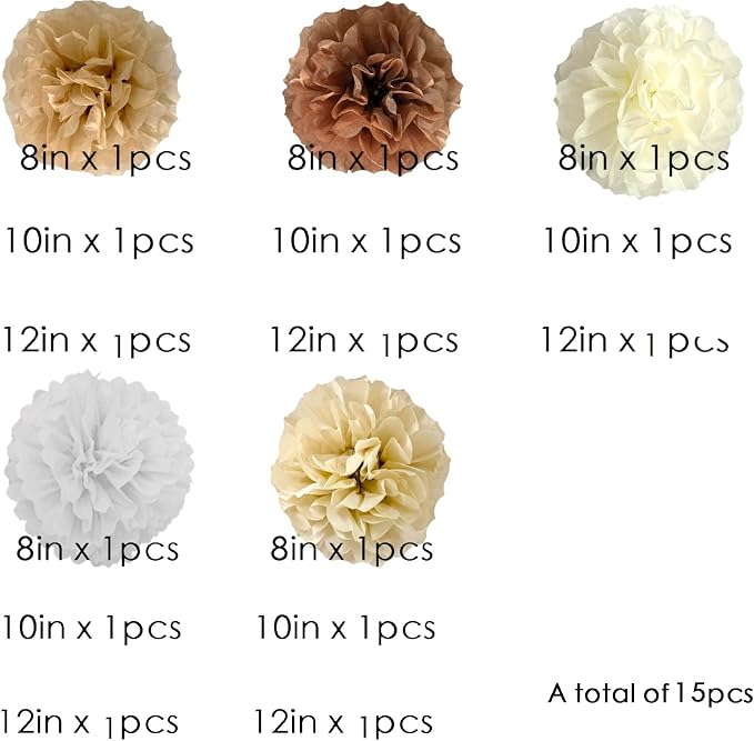 We Moment Brown Tissue Paper Flowers Decorations - Image 2