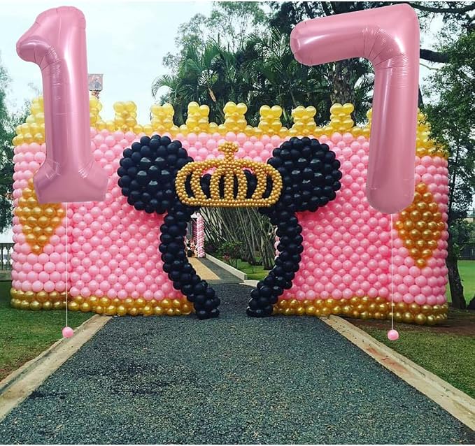 TONIFUL 40 Inch Pink Number 7 Balloons Large Foil 7th Birthday Decorations | - Image 4