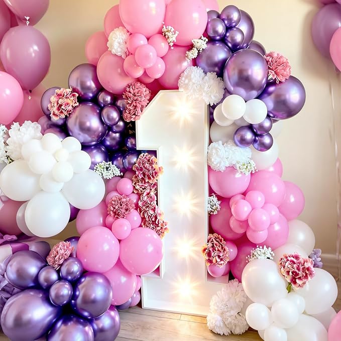 Pink and Purple balloons Arch Kit, 18 12 10 5 inch, - Image 5