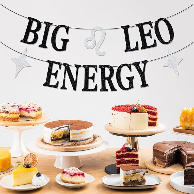 Big Leo Energy Banner, 12 Constellation Zodiac Birthday Party Decorations | Leo - Image 4