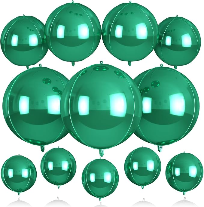 Biapian 12Pcs Emerald Green Round Balloons Foil, Large Metallic Green Balloons by BIAPIAN