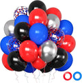 50pcs 12 Inch Black Red and Blue Balloons by Qmraercu