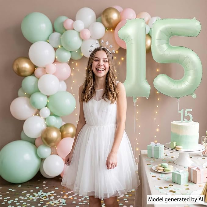 Olive Green Number 15 Balloon 40 Inch, Sign - Image 7