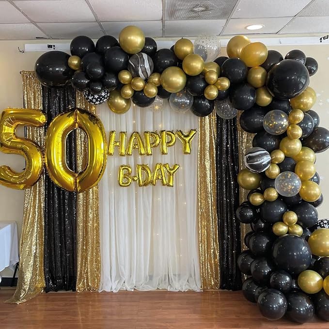 Black Sequin Backdrop Curtains, 2 Panels 4FTx8FT Black Curtain Backdrop Glitter - Image 6