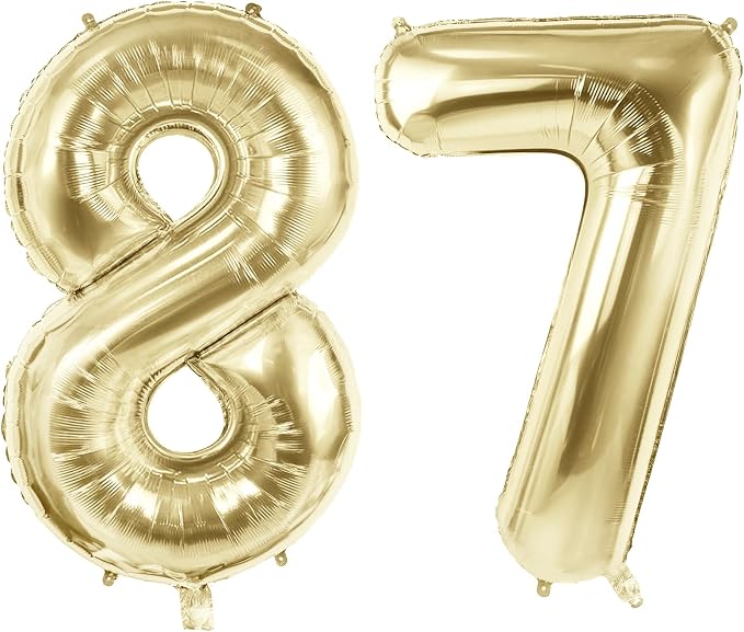 Number 87 Balloons for 87th Birthday Party Decorations, 40 Inch 0-100 by Joycard