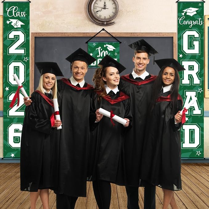 Moukeren 3 Pieces 2026 Graduation Party Decorations Graduation Porch Sign Class - Image 7
