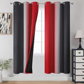 Ombre Red and Black Curtains 72 Inch Length 2 panels, Complete Blackout Curtains by ESTELARTEXTILER