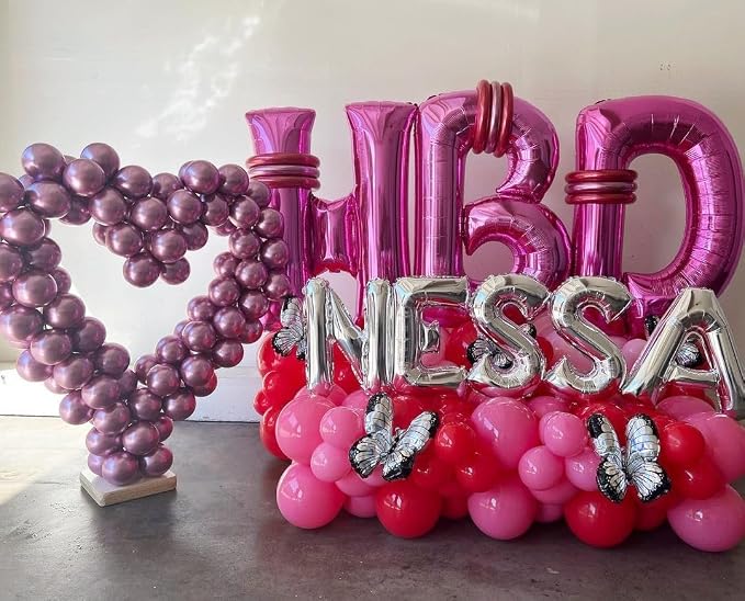 Hot Pink Letter L Balloons, L Letter Balloon 40 Inch Foil L Balloon | Hot Pink - Image 4