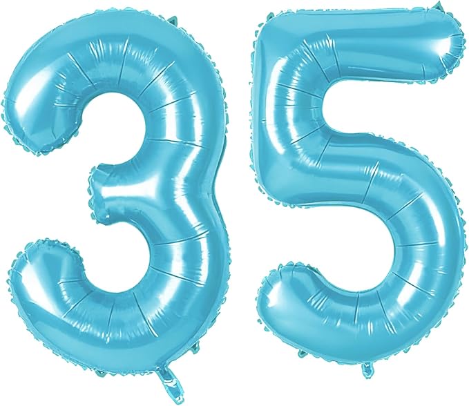 Number 35 Balloons for 35th Birthday Party Decorations, 0-100 Large No.35 by Joycard