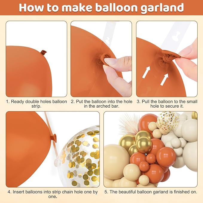 Amandir 153pcs Orange Balloon Arch Garland Kit Different Sizes | 18 12 10 5inch - Image 4