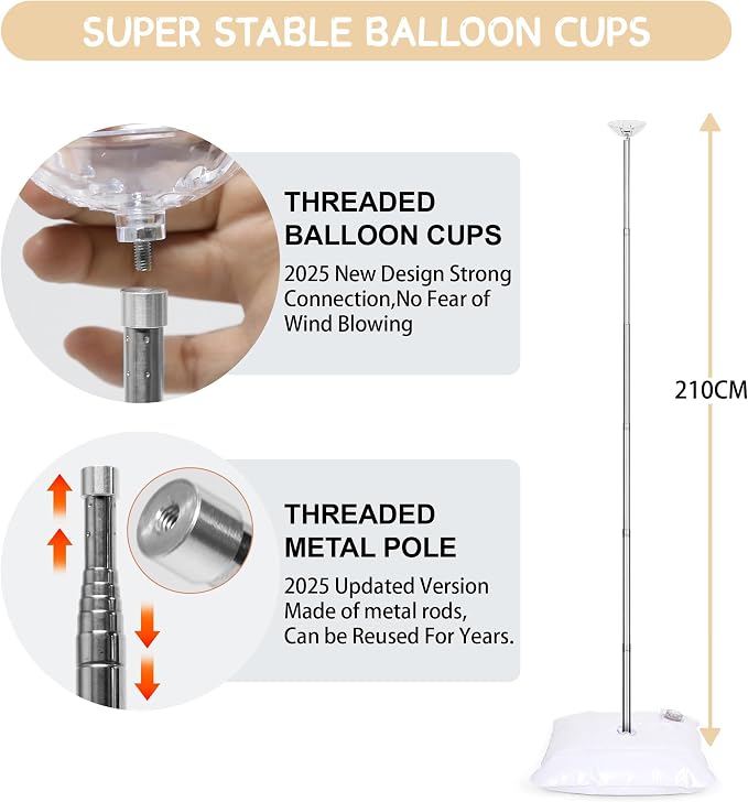 4 Sets Balloon Column Stand Kit - Image 3