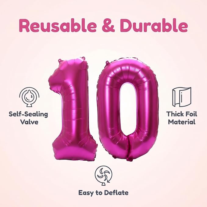 YPSelected 32 Inch Large Foil Helium Number Balloon Birthday Wedding Party 0-9 - Image 6