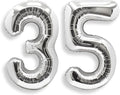 AULE 40 Inch Silver 35 Balloon Number Foil 0-9 Birthday Big Numbers | Birthday by AULE