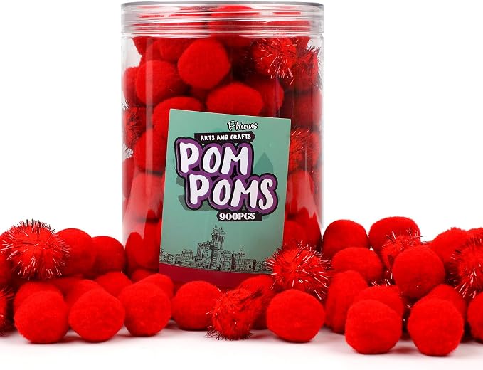 Phinus 200 PCS Pom Poms, 1 Inch Pompoms - Image 5