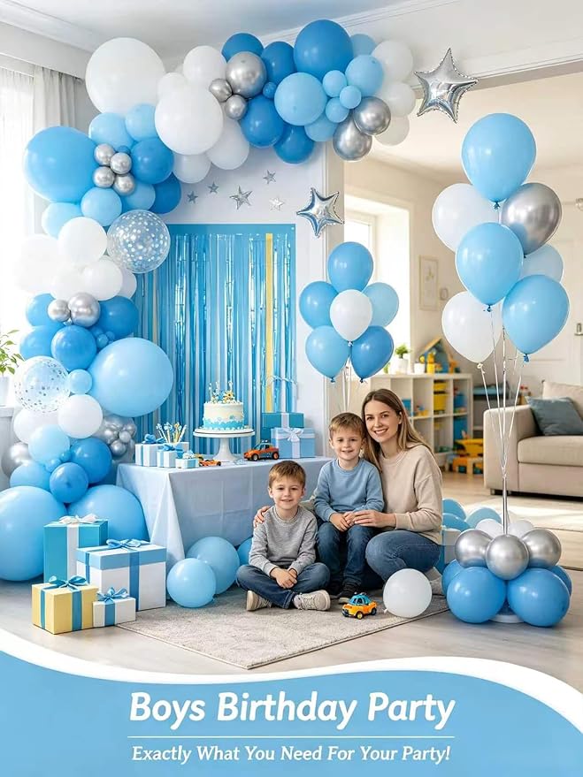 Light Blue Balloons 125 Pcs Different Sizes 18 12 10 5 Inch Pastel Baby Sky - Image 6