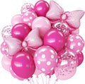 Pink Bow Balloons, Polka Dot and Confetti Latex Balloon by TAOYE