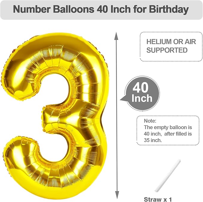 Numbers 20 Balloon 40Inch Gold Balloons - Image 5
