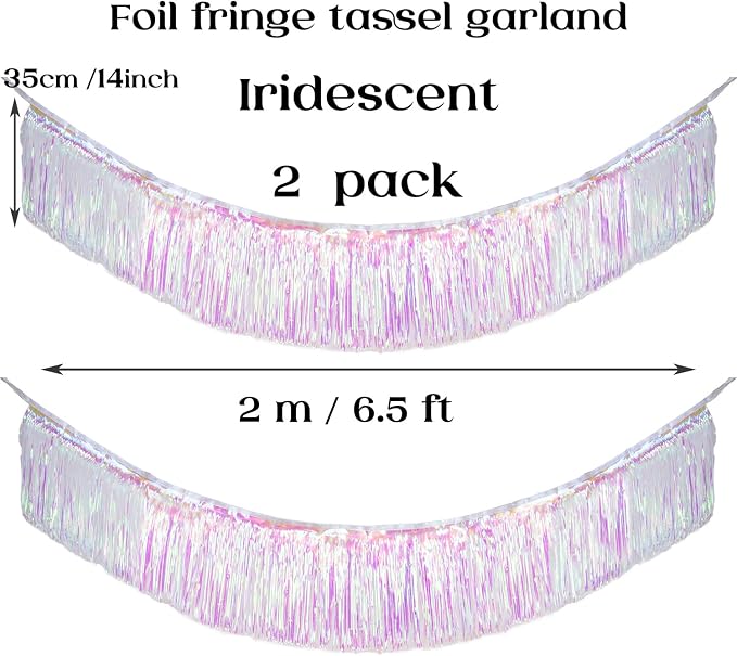 Premium Iridescent Fringe Tinsel Garland - Image 3