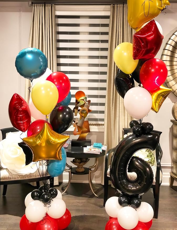 Black Star Balloons Set, Large Star Shaped Balloons - Image 5