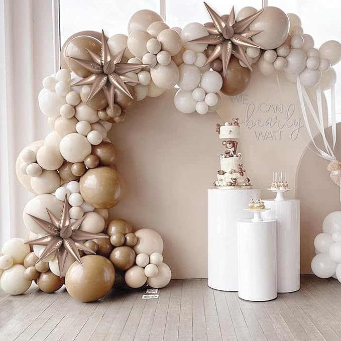 60 PCS Brown Star Balloons, 12 Point Spike Explosion Star Foil Balloons - Image 6