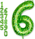 Gaint Green Pixel Number 6 Balloon, Dark Kelly Green Self Inflating 6 Balloons by Froova