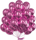 PartyWoo Metallic Hot Pink Balloons 50pcs Dark Pink Magenta Fuchsia Color | 12 by PartyWoo
