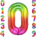 SUWEN Rainbow Number 0 Balloon 40 Inch, Big Colorful Balloons 0-9 | Large by SUWEN