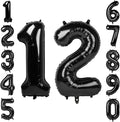 Black Number 12 Balloon 40 Inch, Foil Numeral by Unknown