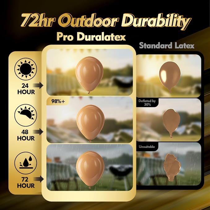 Pro Duralatex Tan Extra-Thick Balloons 120 Pack 10 inch | Boho Neutral Light - Image 3